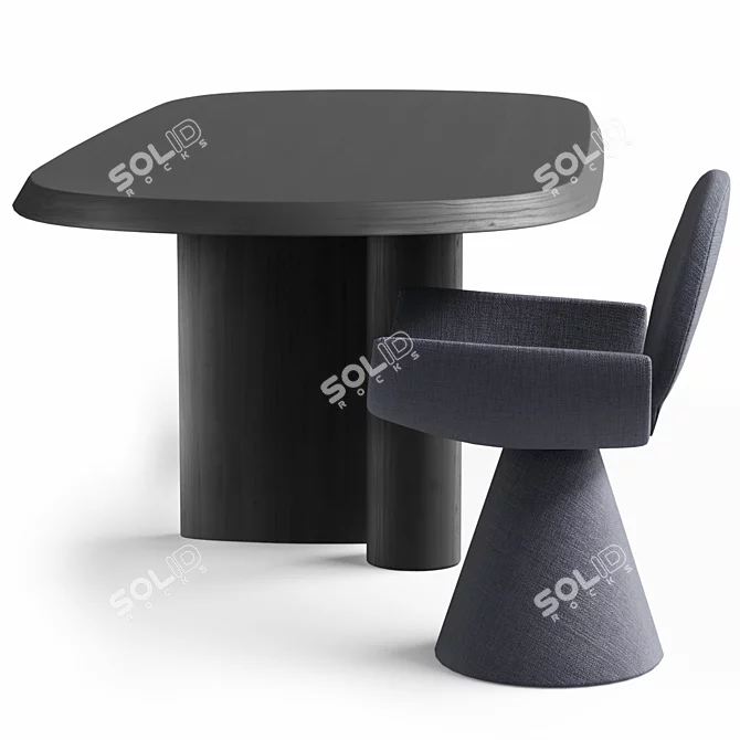 Customizable Padiglioni Table and Youpi Chair 3D model image 4