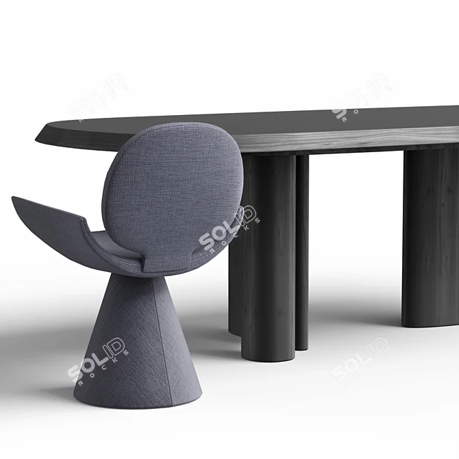 Customizable Padiglioni Table and Youpi Chair 3D model image 5