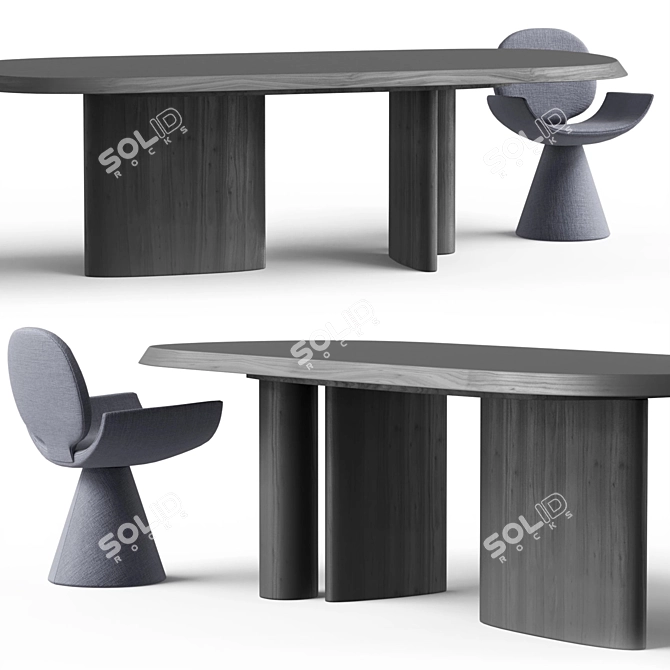 Customizable Padiglioni Table and Youpi Chair 3D model image 10