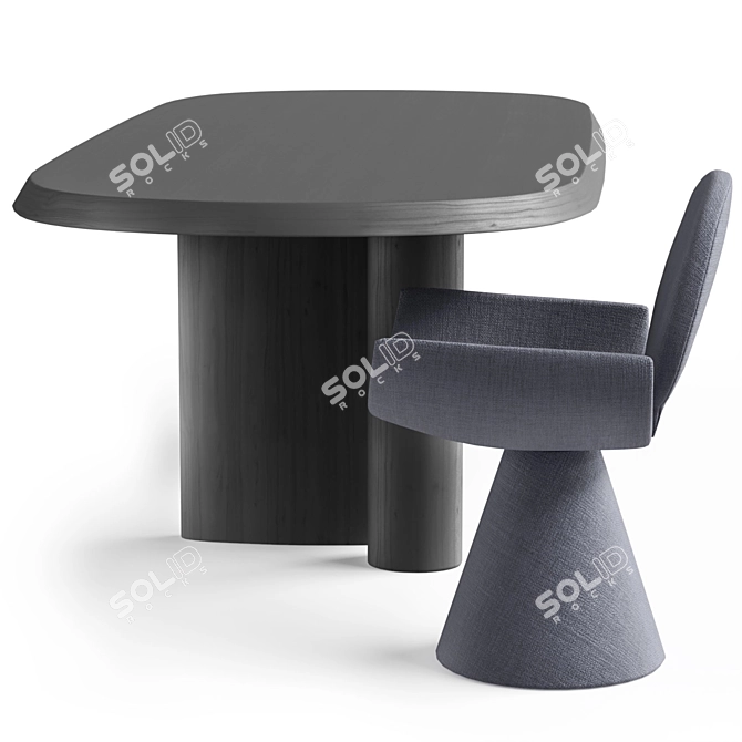 Customizable Padiglioni Table and Youpi Chair 3D model image 14