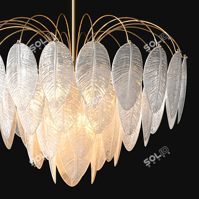 Feather Glass LED Pendant Chandelier 3D model image 2