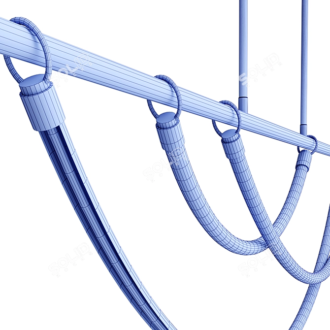 Sleek LED Linear Pendant Light 3D model image 3