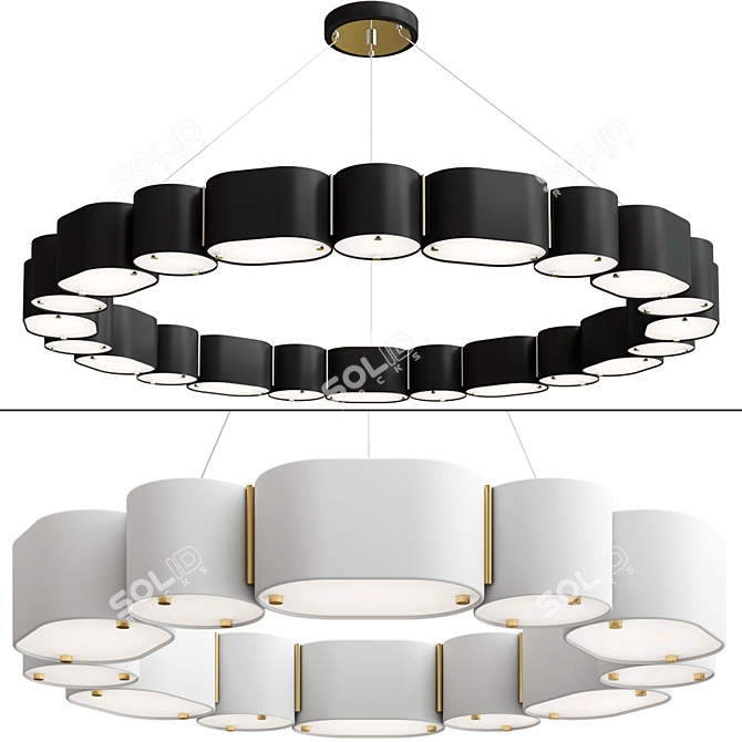 Opal Chandelier: Elegance Redefined 3D model image 1