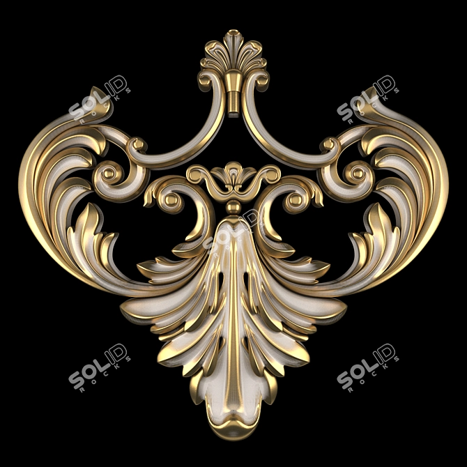 Luxury Ornament 72 Gold Gypsum 3D model image 1