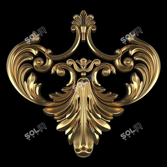 Luxury Ornament 72 Gold Gypsum 3D model image 2