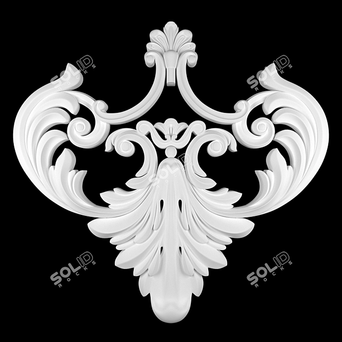 Luxury Ornament 72 Gold Gypsum 3D model image 3