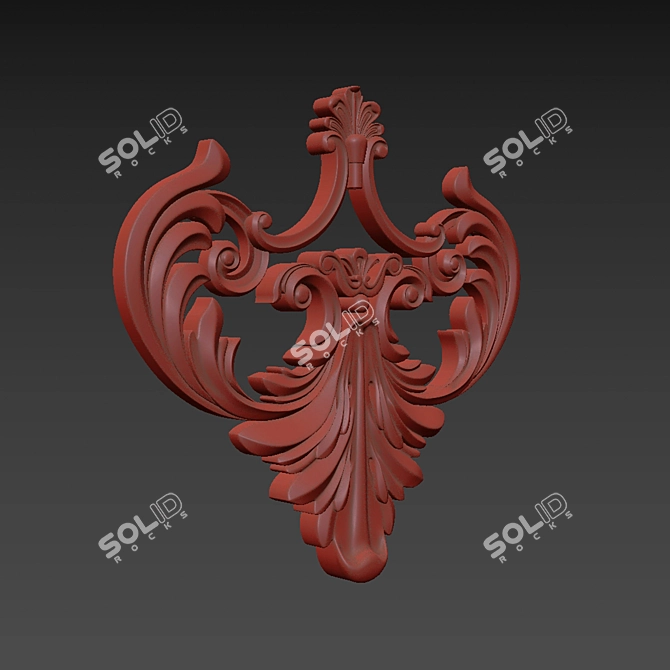 Luxury Ornament 72 Gold Gypsum 3D model image 6