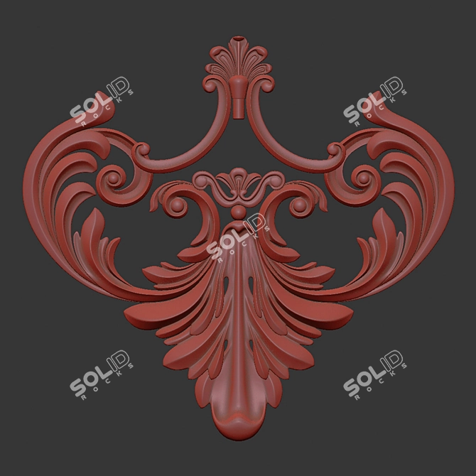 Luxury Ornament 72 Gold Gypsum 3D model image 7