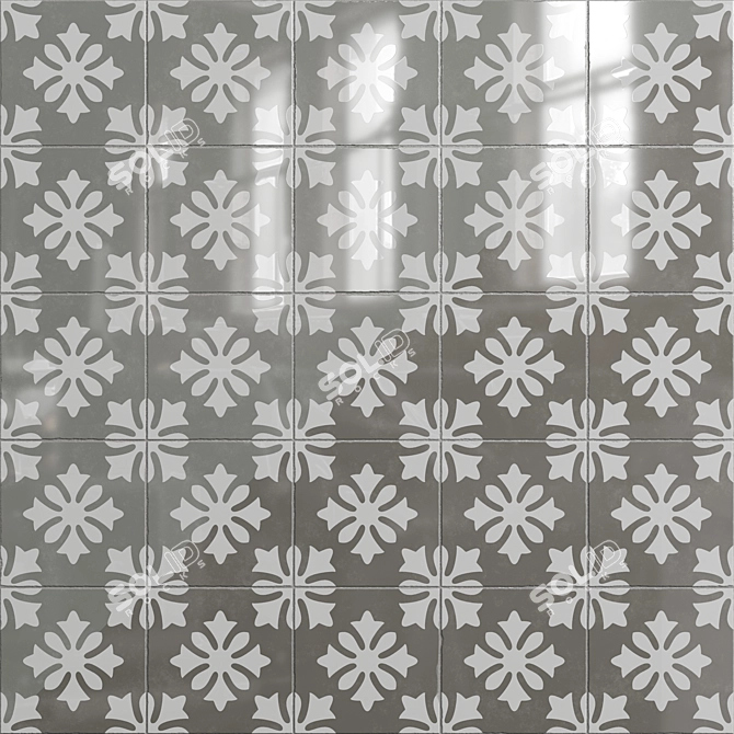 Premium Provence Patterned Tile: Chic 3D model image 2