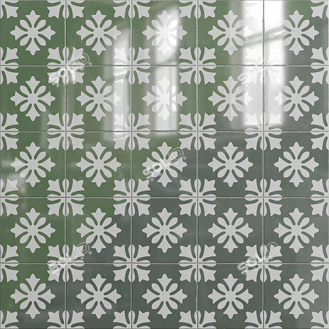 Premium Provence Patterned Tile: Chic 3D model image 3