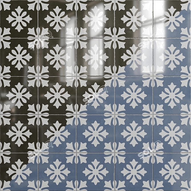 Premium Provence Patterned Tile: Chic 3D model image 4