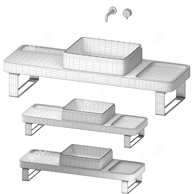 Duravit Qatego 1400mm Washbasin 3D model image 3