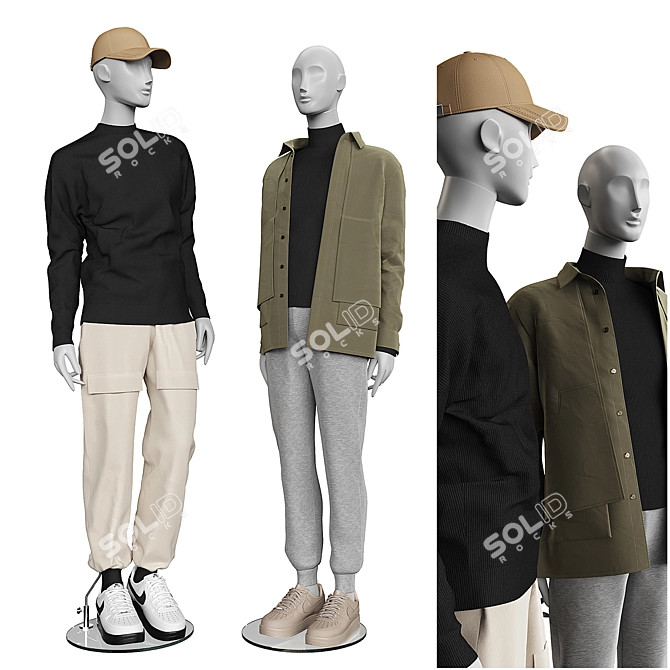 JUNO Men's Casual Mannequin Wear 3D model image 1