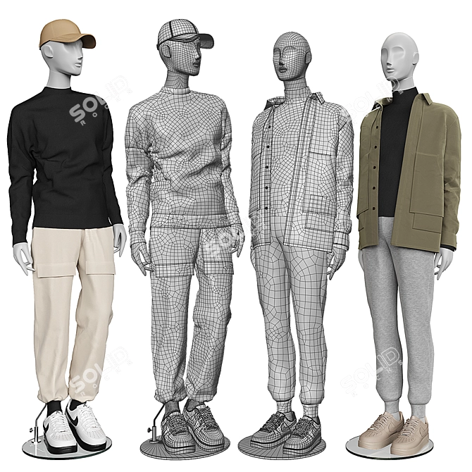 JUNO Men's Casual Mannequin Wear 3D model image 2