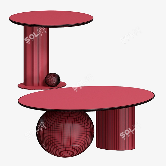 Modern Italian Gold Coffee Table 3D model image 2