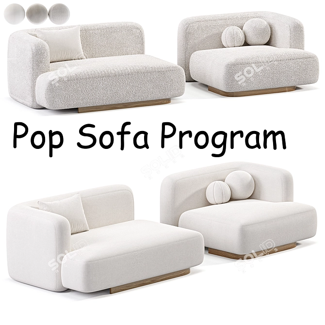 Modern Modular Sofa, 2015 Design 3D model image 2