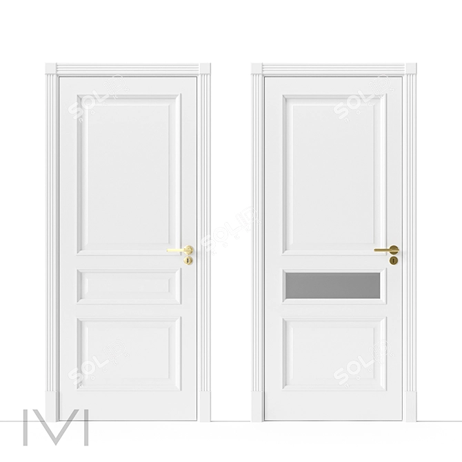 London Series Interior Doors 3D model image 1