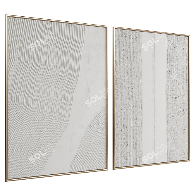  Modern Abstract Art Duo Frames 3D model image 2