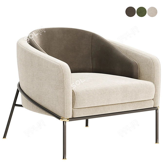 Elegant Fil Noir Armchair Collection 3D model image 1