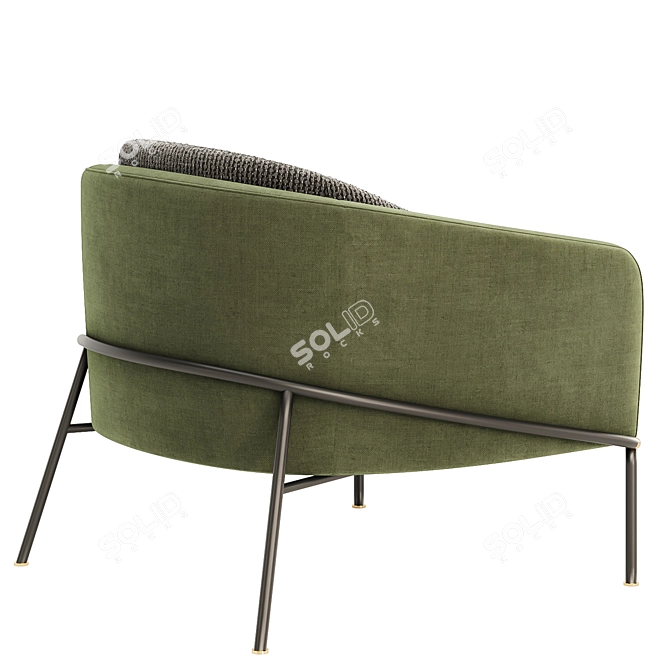 Elegant Fil Noir Armchair Collection 3D model image 4