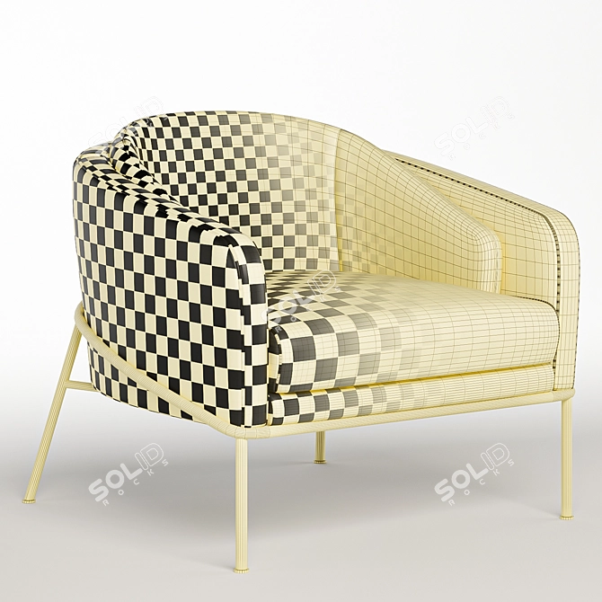 Elegant Fil Noir Armchair Collection 3D model image 6