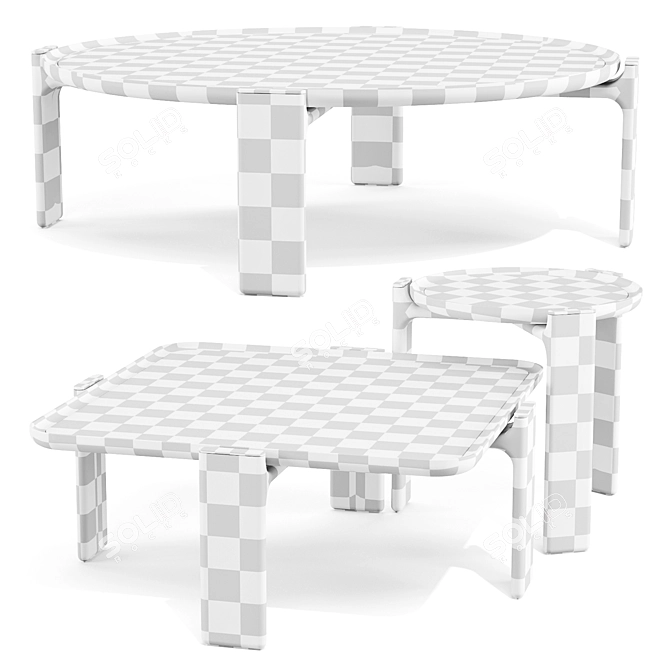 Italian Designer DUO Coffee Tables 3D model image 3