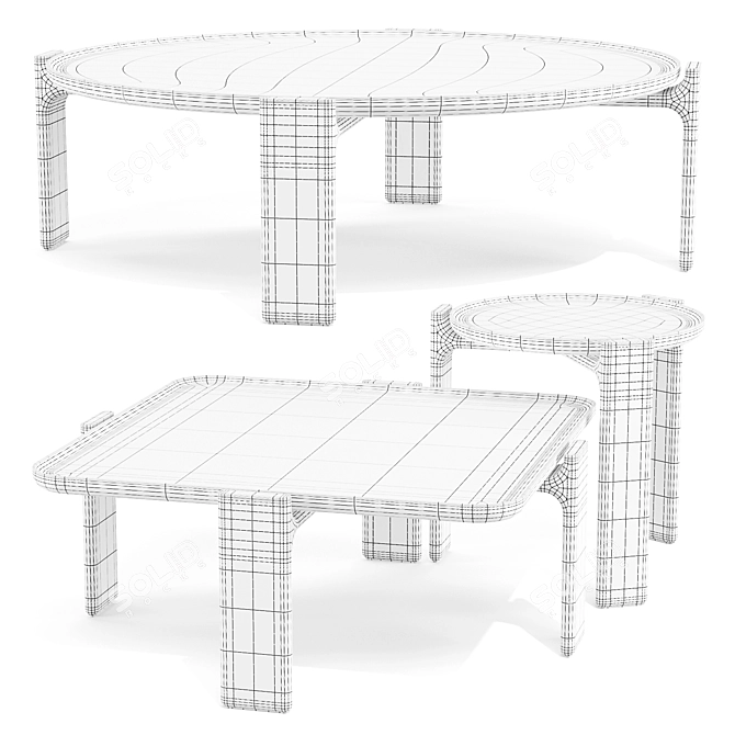 Italian Designer DUO Coffee Tables 3D model image 4