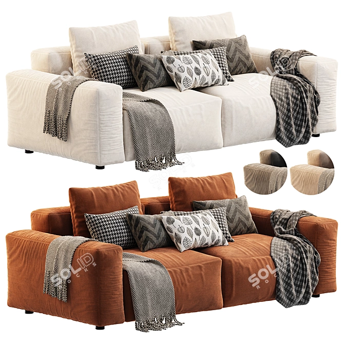 Modern One-Seater Sofa 3D Model 3D model image 1