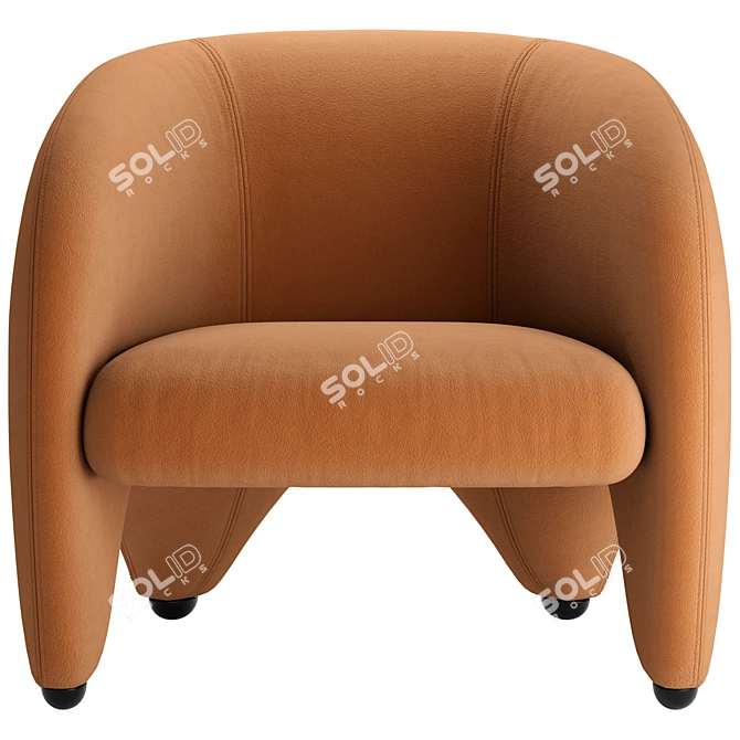 Yuzu Modern Armchair 3D Model 3D model image 2