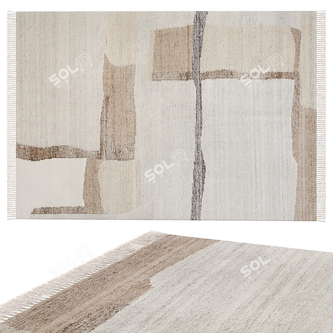 Abstract Wool & Cotton Rug 3D model image 3