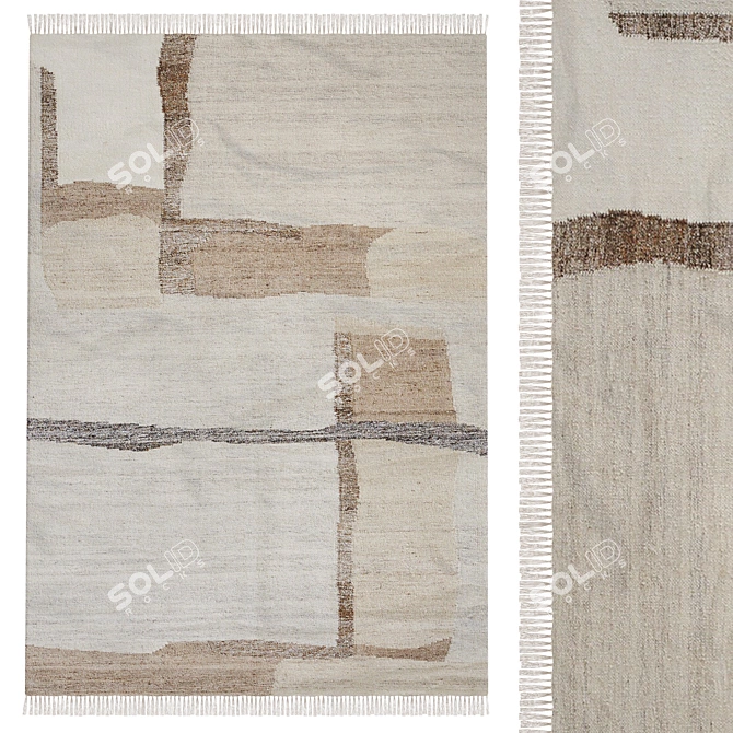 Abstract Wool & Cotton Rug 3D model image 6