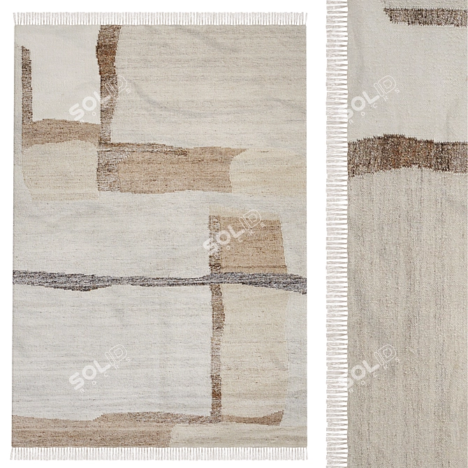 Abstract Wool & Cotton Rug 3D model image 8