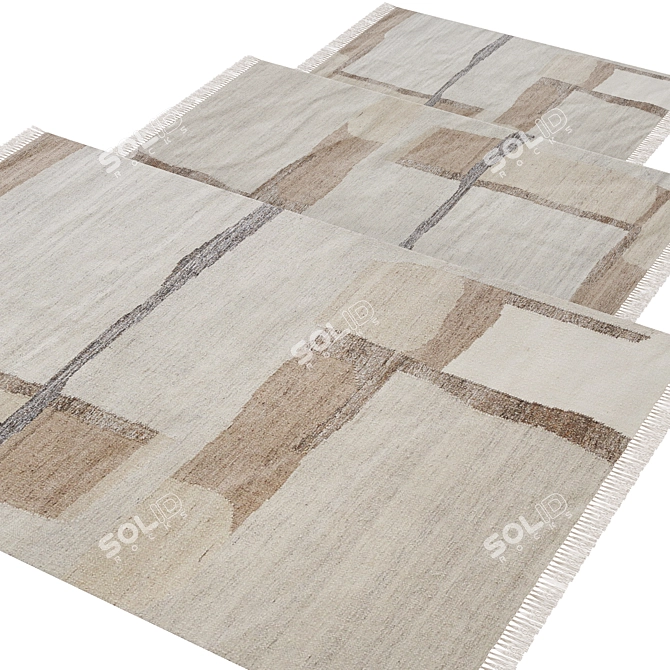 Abstract Wool & Cotton Rug 3D model image 9