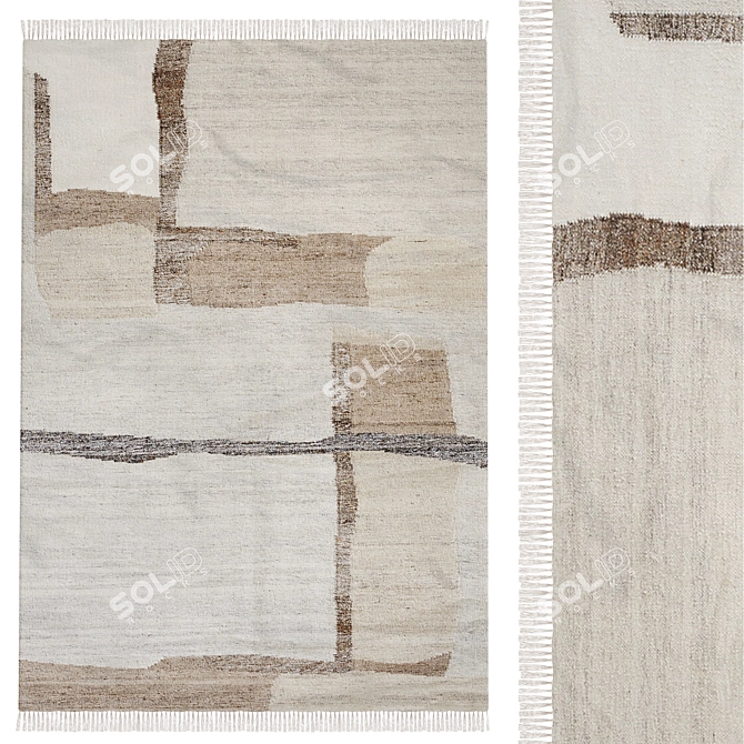 Abstract Wool & Cotton Rug 3D model image 14