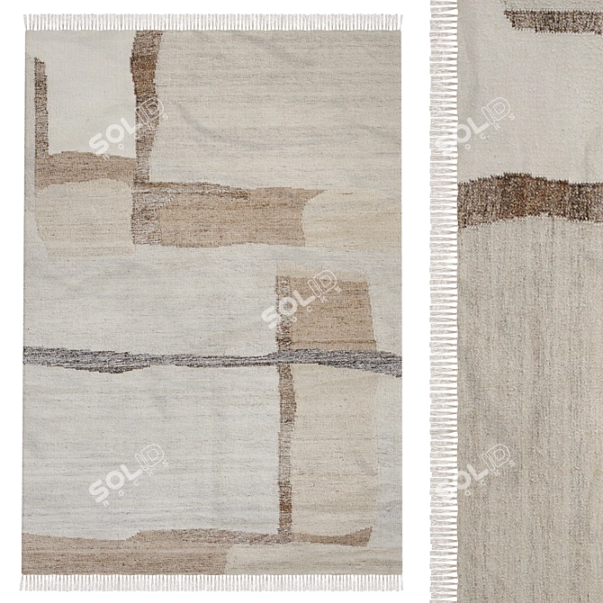 Abstract Wool & Cotton Rug 3D model image 18