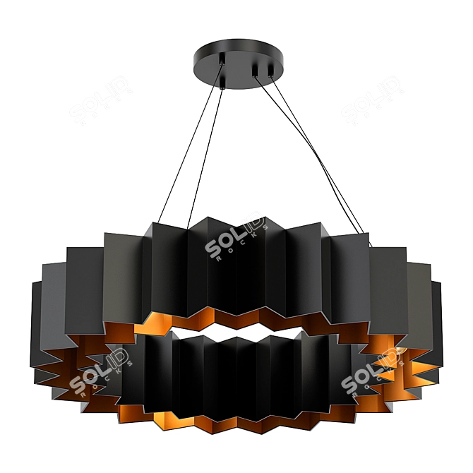 Sleek Akira Crystal Chandelier 3D model image 1