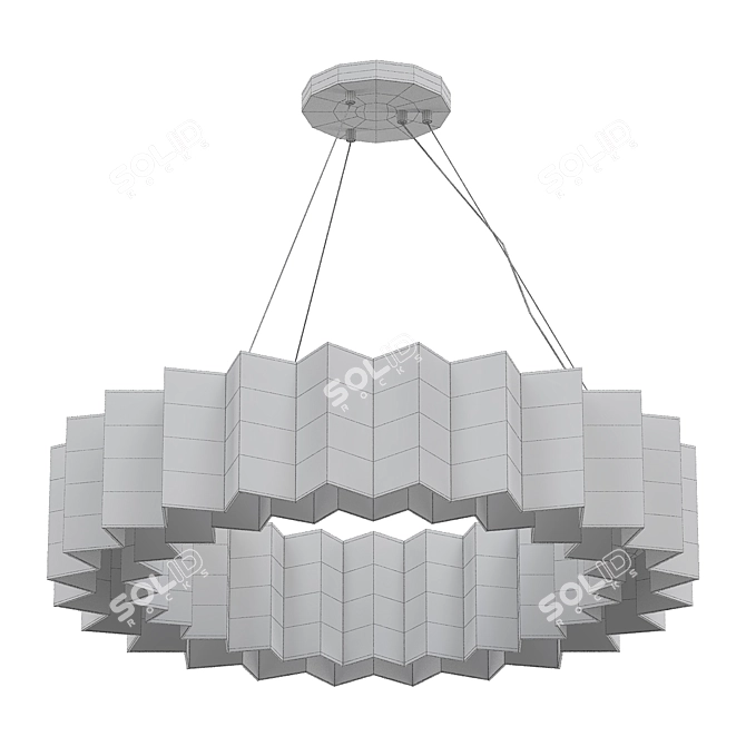 Sleek Akira Crystal Chandelier 3D model image 2