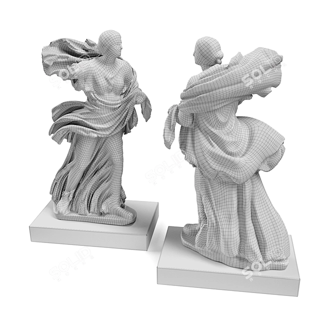  Classical Niobide Sculpture Pedestal 3D model image 7