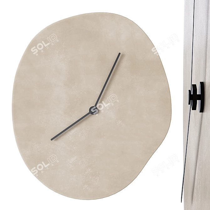 Sculptural Melting Wall Clock 3D model image 1