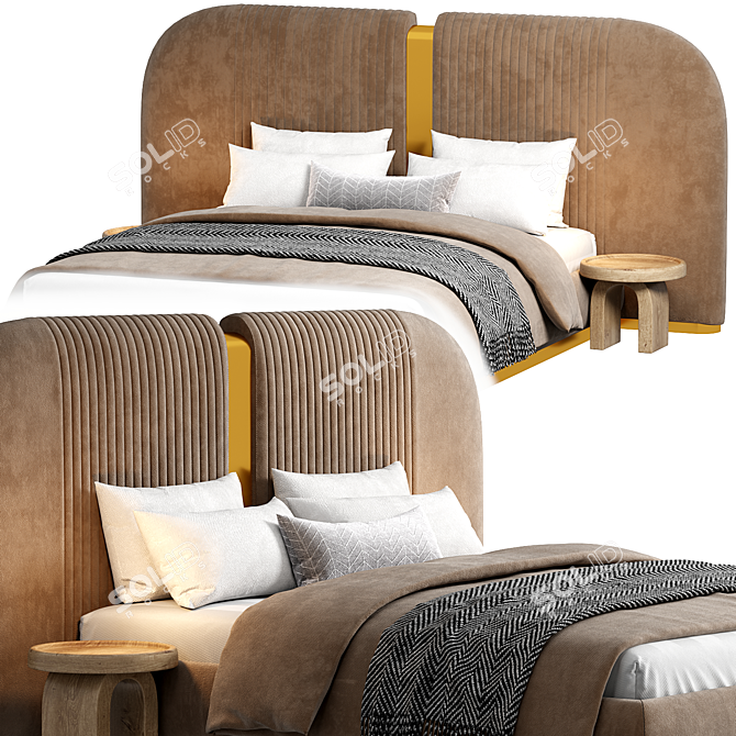 Luxurious Vogue Bed Set 3D model image 2