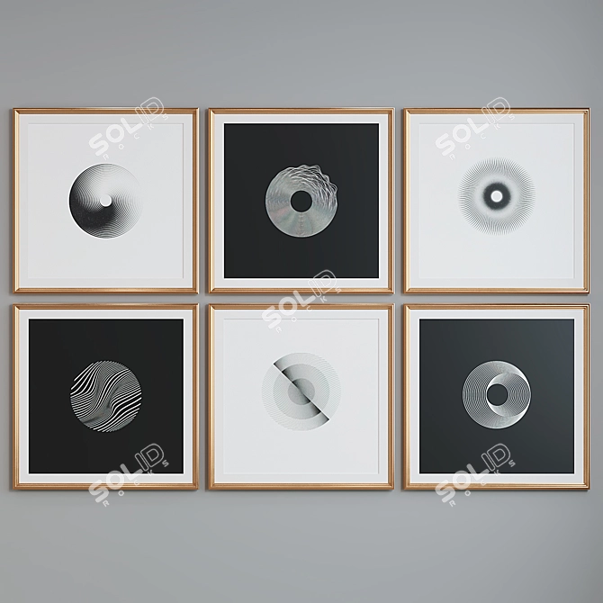 Abstract Geometric Picture Frames Set 3D model image 4