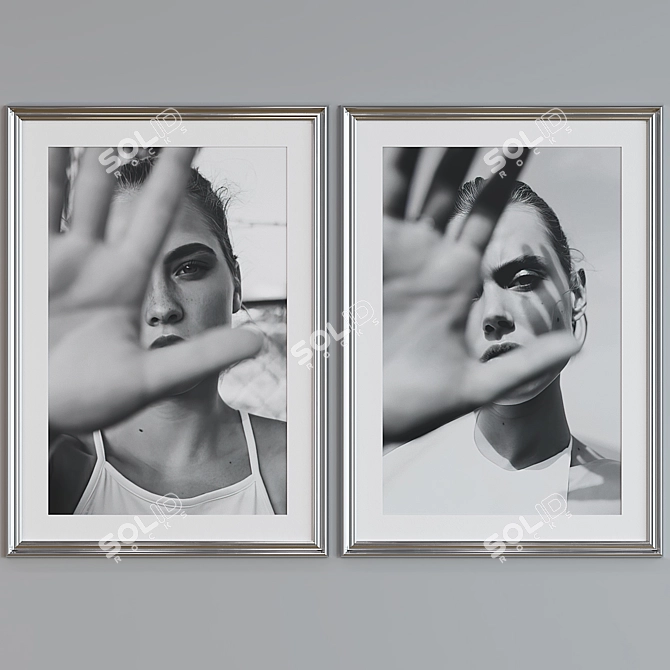 Classic Style Portrait Photo Frame Set 3D model image 3