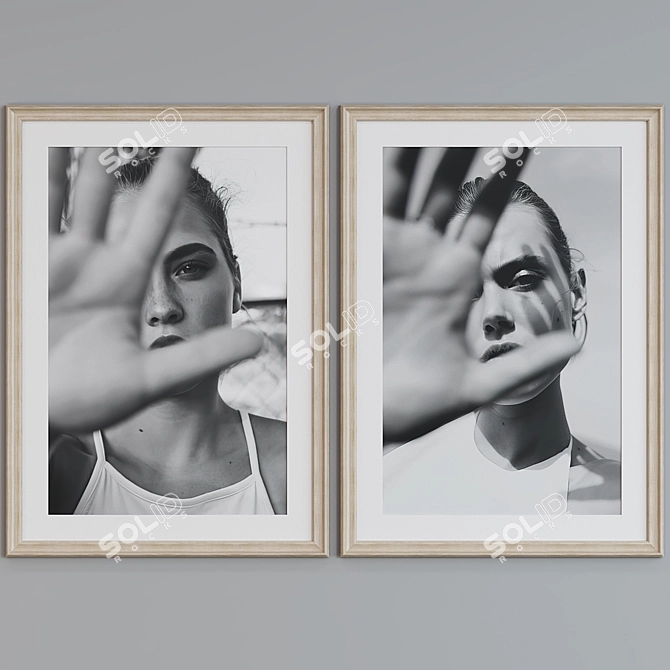 Classic Style Portrait Photo Frame Set 3D model image 4