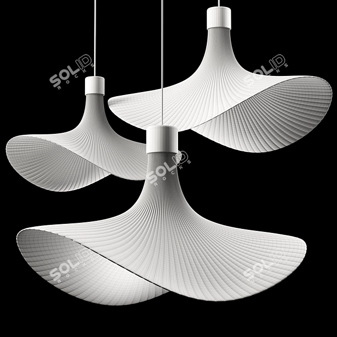 Frosted Glass Hat Pendant Lights 3D model image 5