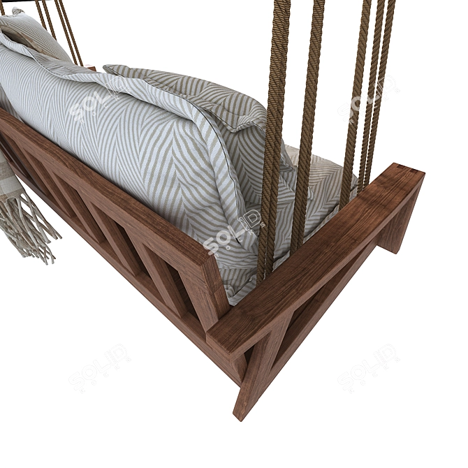 Modern Hanging Bench 3D Model 3D model image 2