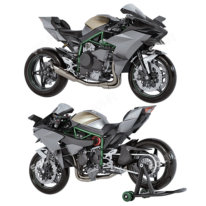 Kawasaki Ninja H2R 2023 Archive 3D model image 1