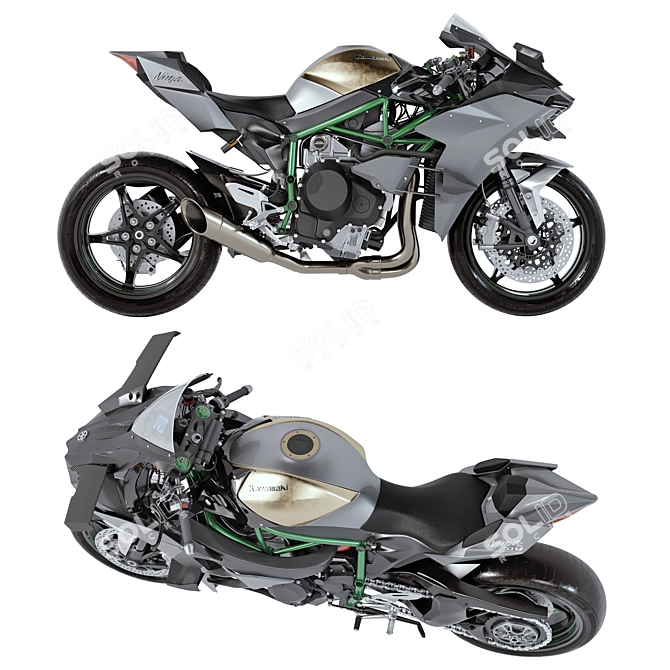 Kawasaki Ninja H2R 2023 Archive 3D model image 2