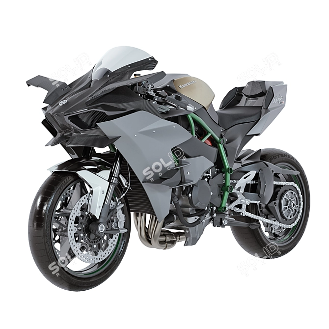 Kawasaki Ninja H2R 2023 Archive 3D model image 3