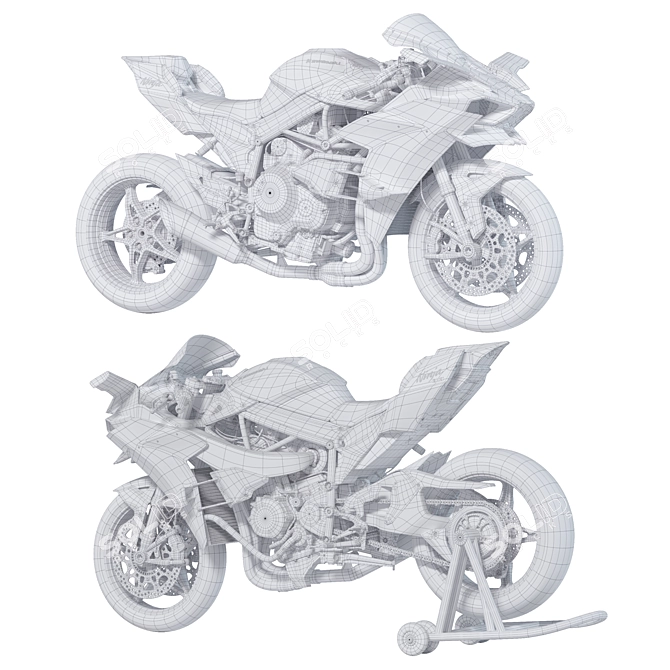 Kawasaki Ninja H2R 2023 Archive 3D model image 5