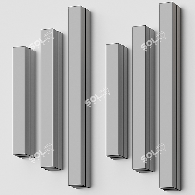 Elegant Marble Wall Lamp Set 3D model image 2